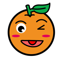Orange Fruit Sticker Design