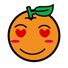 Orange Fruit Sticker Design