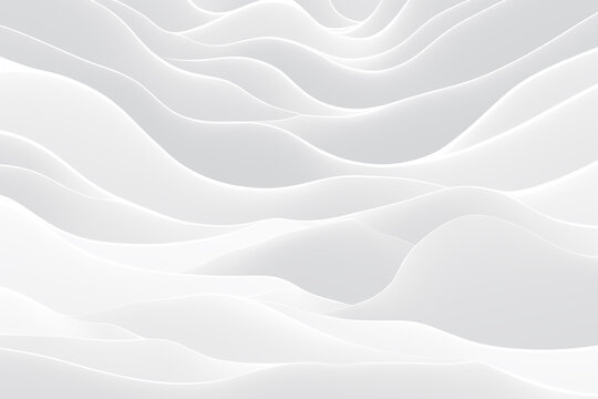 Abstract White Wave Background. Minimal White Graphic Wallpaper. 2D Illustration.