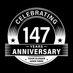 147 years anniversary celebration design template. 147th logo vector illustrations. 