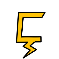 Thunder storm font design, alphabet leters vector illustration, Alphabet style, Alphabet Line Fonts, Thunder flash Storm