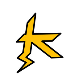 Thunder storm font design, alphabet leters vector illustration, Alphabet style, Alphabet Line Fonts, Thunder flash Storm