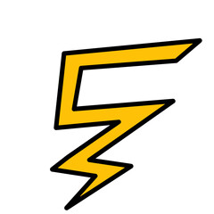 Thunder storm font design, alphabet leters vector illustration, Alphabet style, Alphabet Line Fonts, Thunder flash Storm