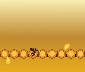 Fototapeta premium background with bees and honey