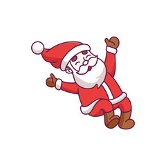 Cute santa claus cartoon character holding gifts
