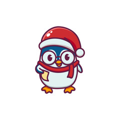 Cute penguins celebrating christmas