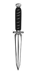 Dagger isolated on white. PNG.