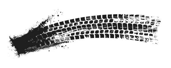 Tyre print with dirty effect. PNG.