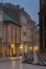 Fototapeta na wymiar Mikolajska street in the night, Krakow, Poland, old city