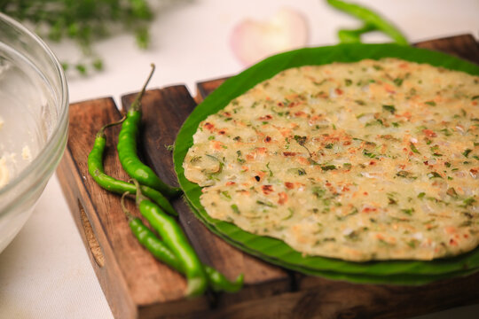 Akki rotti karnaraka famous rice based breakfast,rice bread closeup with selective focus and blur