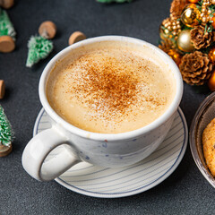 christmas cookie chocolate drops, cinnamon, ginger new year sweet dessert home holiday meal food snack on the table copy space food background