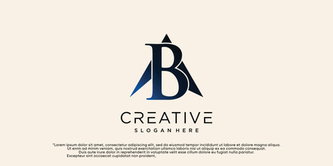 Letter B and A logo design template icon for business Premium Vector © AGUNG
