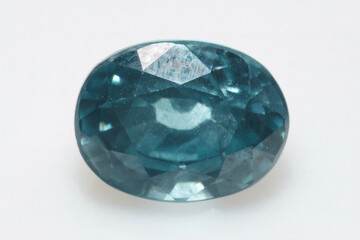 Fototapeta premium Natural gemstone blue zircon on background