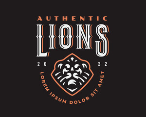 Lion luxury emblem, label , badge for your logo or crest. King head modern vector illustration.