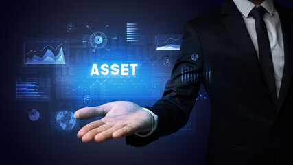 Hand of Businessman holding motivational message