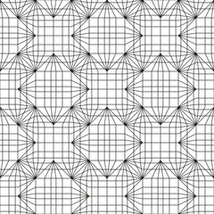 Luxury texture with intersecting lines. Geometric seamless pattern in outline style. Abstract polygonal shapes wrapping background. Crossing lines on white. EPS8 vector illustration.