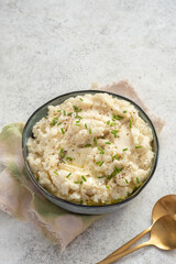 mashed cauliflower with butter. ketogenic paleo diet side dish