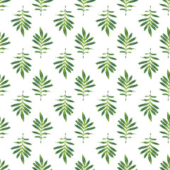 Fototapeta premium Marigold Leaves Seamless Pattern Background