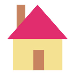 Cute simple house. Isolated on white background, flat design, EPS10 Vector