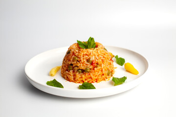 rice pilaf with sauce