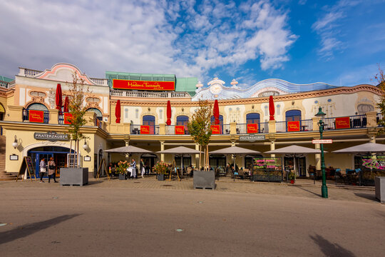 Vienna, Austria - October 2021: Madame Tussauds museum in Prater amusement park