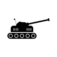 Fototapeta premium Army fighting vehicle tank icon | Black Vector illustration |