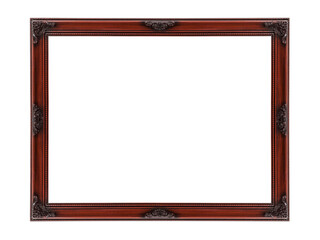 Wood picture frame isolated.