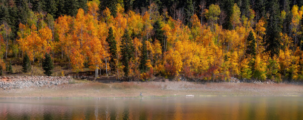 Panoramic view of Payson lakes recreation area in Utah.