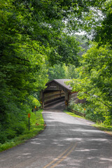 Fototapeta na wymiar State road covered bridge in Ashtabula county Ohio.