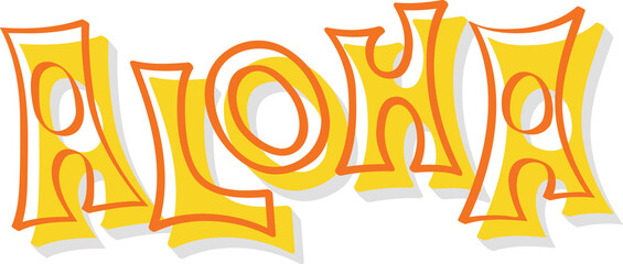 Aloha - Transparent PNG   Resource for Hawaiian Designs   Retro Luau Lettering © Blake Alan