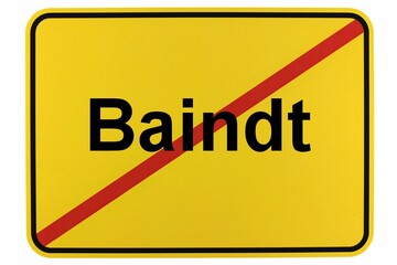 Illustration eines Ortsschildes der Gemeinde Baindt in Baden-Württemberg