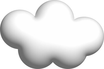 Cloud 3d icon on the white background.	