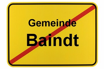 Illustration eines Ortsschildes der Gemeinde Baindt in Baden-Württemberg