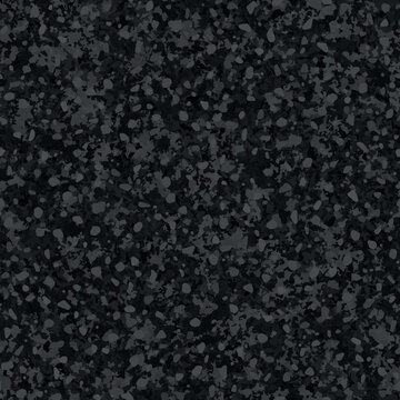 Black textured asphalt seamless pattern top view. Dark grey abstract tarmac texture. Vector illustration of road coat material. Grunge granular closeup surface. Bitumen grain highway backdrop