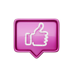 Obraz premium Neon like facebook isolated in 3d render design