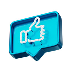 Neon like facebook isolated in 3d render design