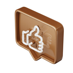 Neon like facebook isolated in 3d render design