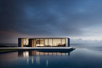 Luxury house with a pool by the sea
