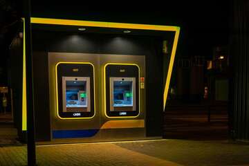 ATM - Automated teller machine outside at night