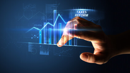 Fototapeta premium Hand touching business concept concept