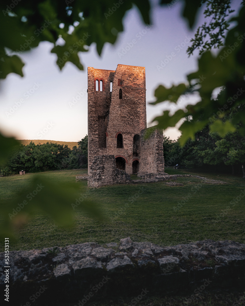 Wall mural Medieval ruin temple of Dörgicse at lake Balaton