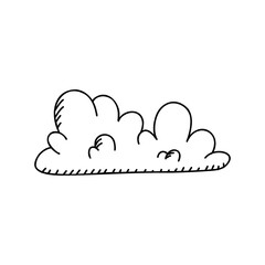 Clouds doodle collection. Outline scribble sky. Vector retro fog