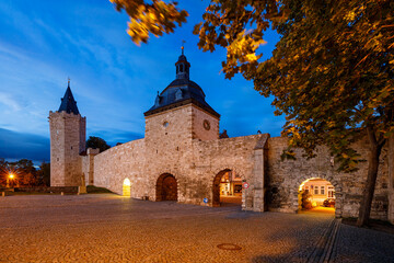 The  historic city wall of Muehlhausen in thuringia - obrazy, fototapety, plakaty