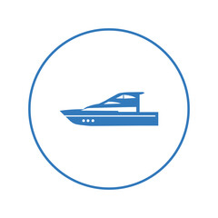 High speed motorboat icon | Circle version icon |