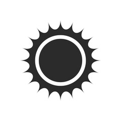 Sun silhouette icon set. Summer circle shape. Heat