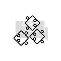 Puzzle concept line icon. Simple element illustration. Puzzle concept outline symbol design.