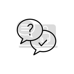 Question answer concept line icon. Simple element illustration. Question answer concept outline symbol design.