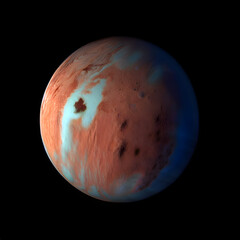 Exoplanet, deep space, planet with life, space illustration,  alien world