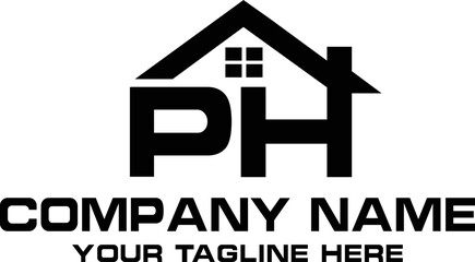 PH-letter-initial,Construction,home,real-estate,-building,property,monogram-logo-design