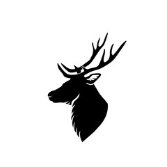 Fototapeta premium Black deer illustration. PNG.